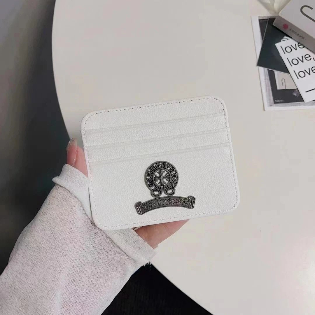 Chrome Hearts Card Holder Black Leather Wallet - 8