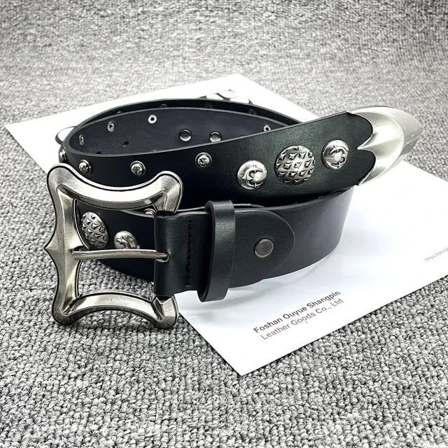 Ouyue Belts Black Belt with Multicolour Cross Appliques and Decorative Buckle product detail image 47