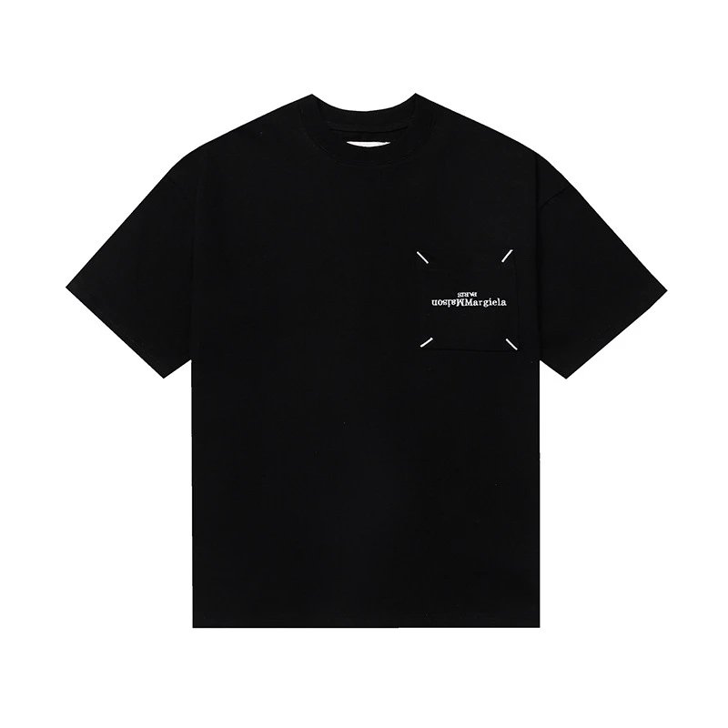 Maison Margiela Reversed Label Pocket Tee Black