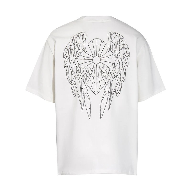 Chrome Hearts Cross Wings Rhinestone Tee White