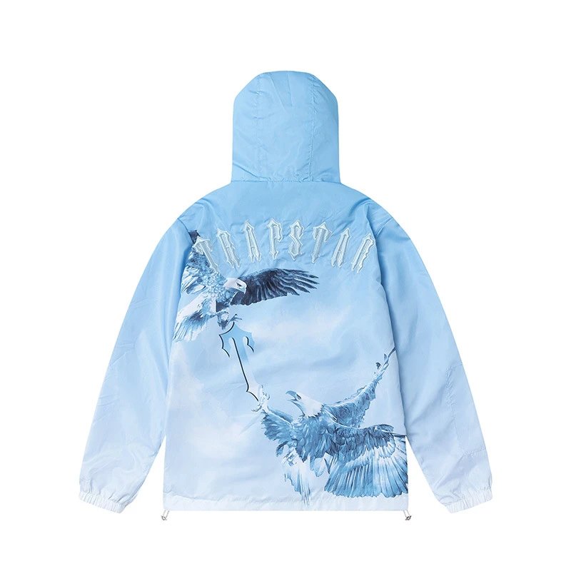 Trapspar Windbreaker Jacket Royal Blue Outerwear - 29