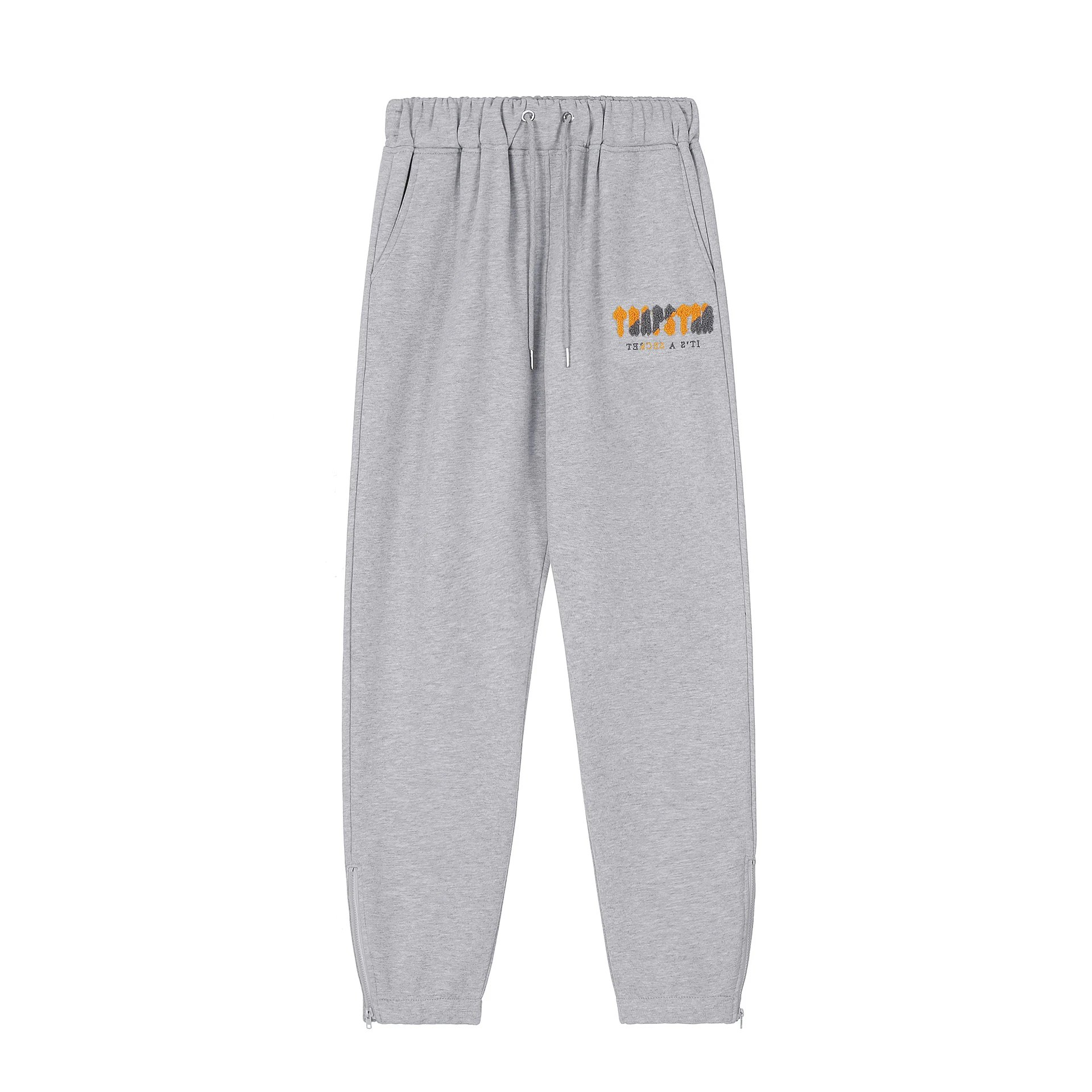 Trapstar Chenille Script Sweatpants Grey Orange