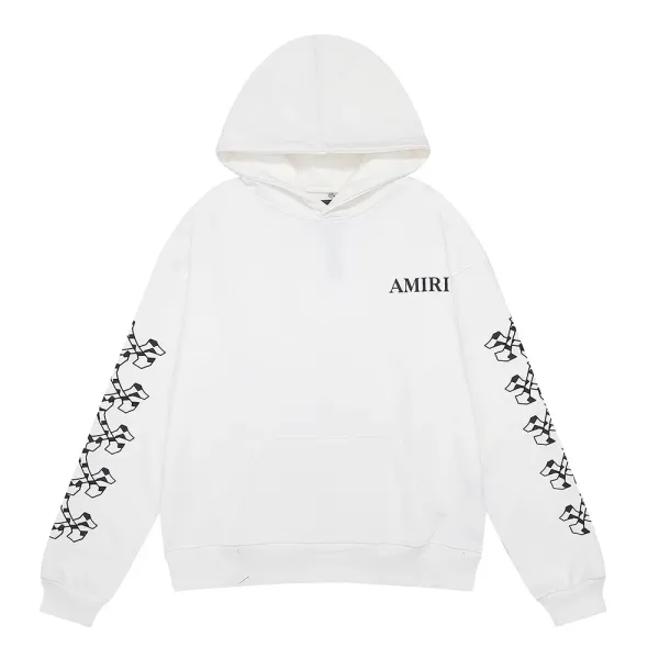 Amiri Cross Logo Hoodie White - 1