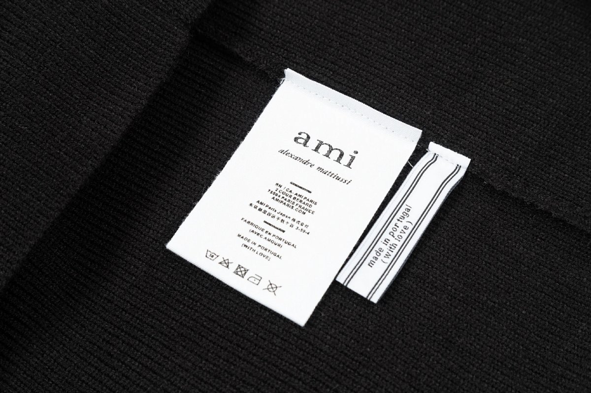 AMI Paris Ribbed Polo Shirt Off-White with Red Heart Logo product detail 8 in Litbuy spreadsheet finds