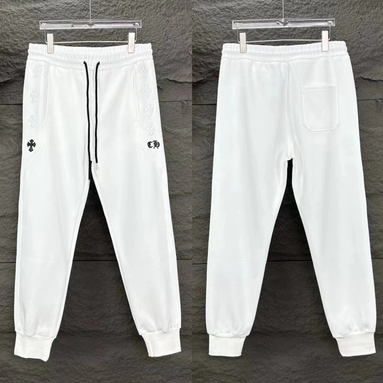 Chrome Hearts Cross-Embroidered Heather Gray Sweatpants - 6