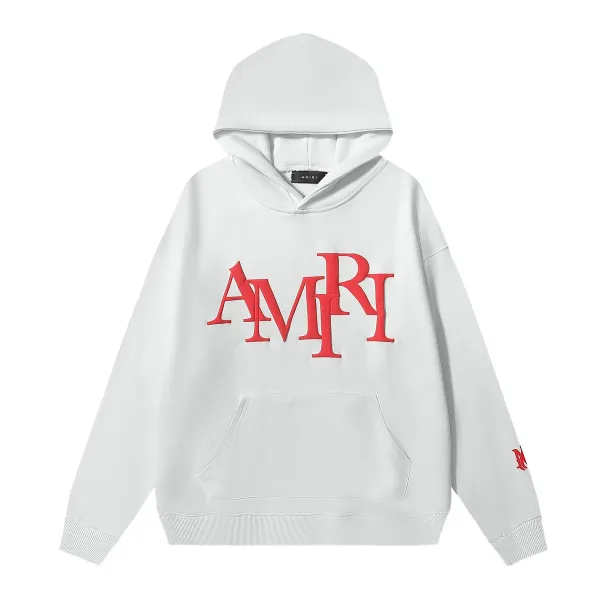 Amiri Oversized Logo Hoodie White - 1