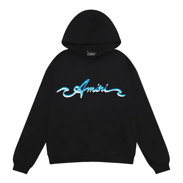 Amiri Script Logo Black Hoodie - 1