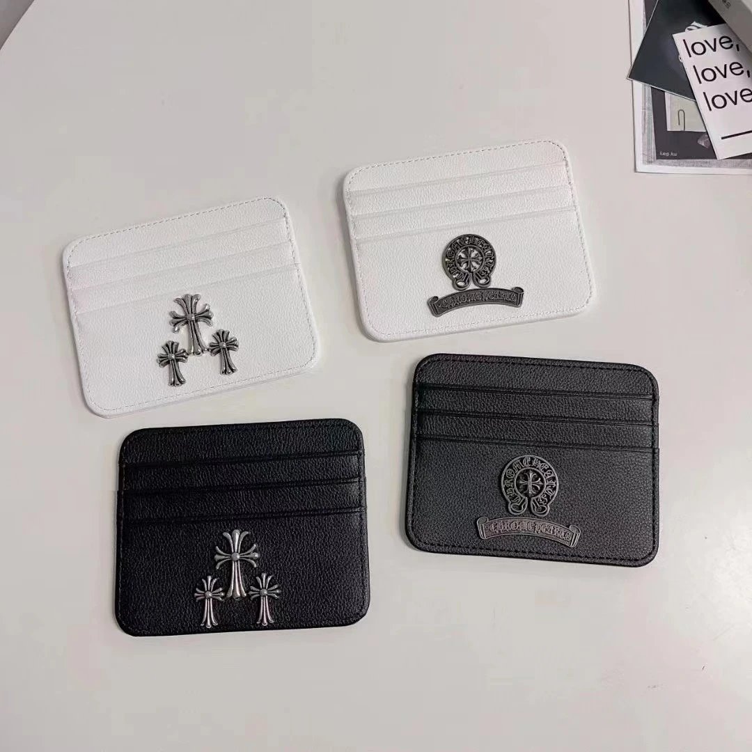 Chrome Hearts Card Holder Black Leather Wallet - 2