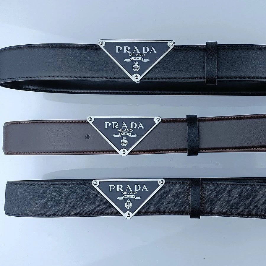PRADA Triangle Logo Belt