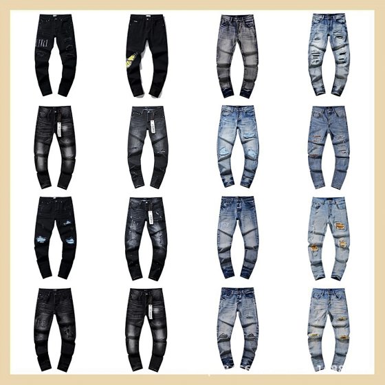 European and American jeans washed, vintage distressed, ink splattered, handsome American collection 1-CY
