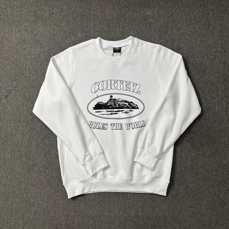 Cortez Rules The World White Graphic Hoodie - 36