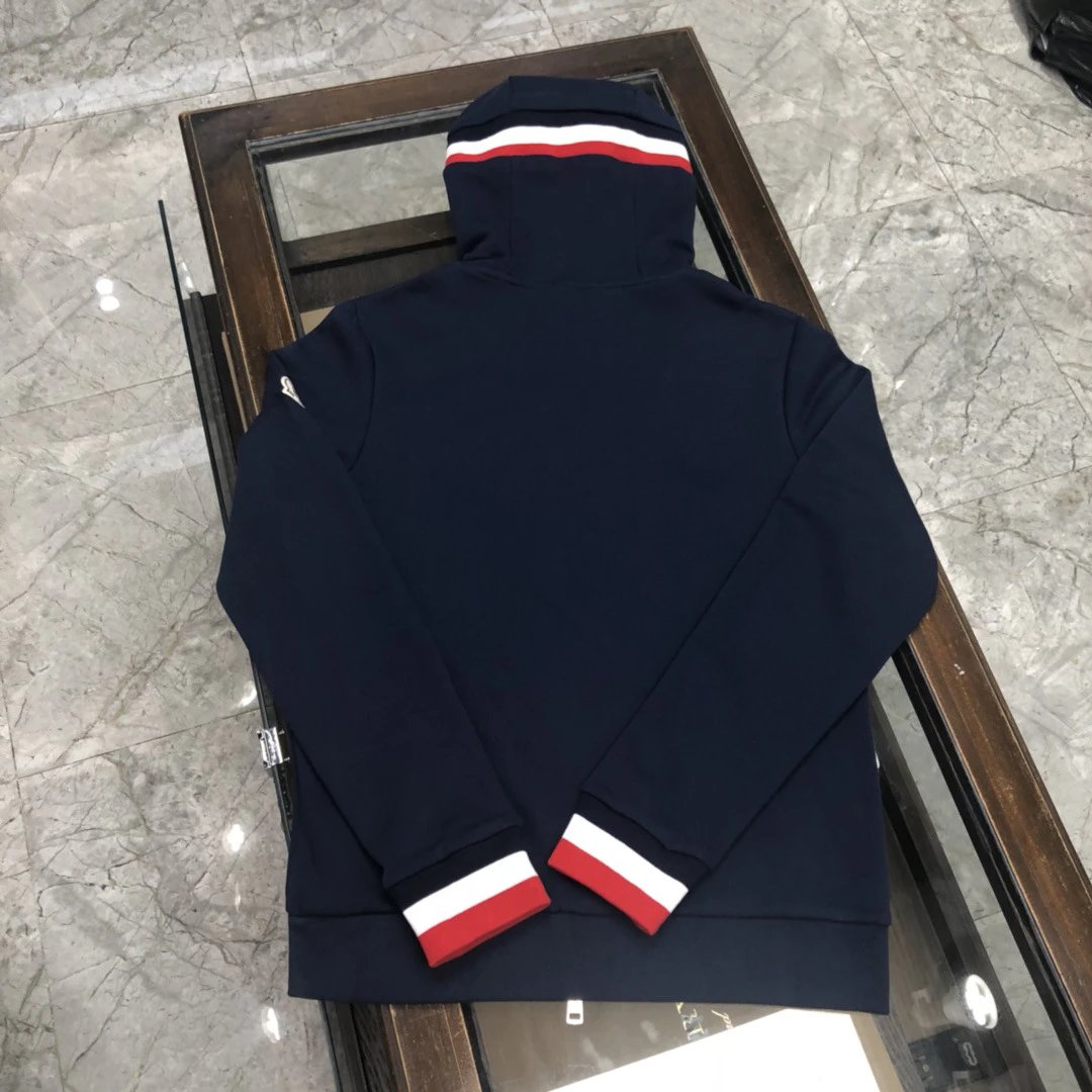Moncler Hoodies & Sweatshirts Zip-Up Hooded Sweatshirt with Tricolor Cuffs image 4