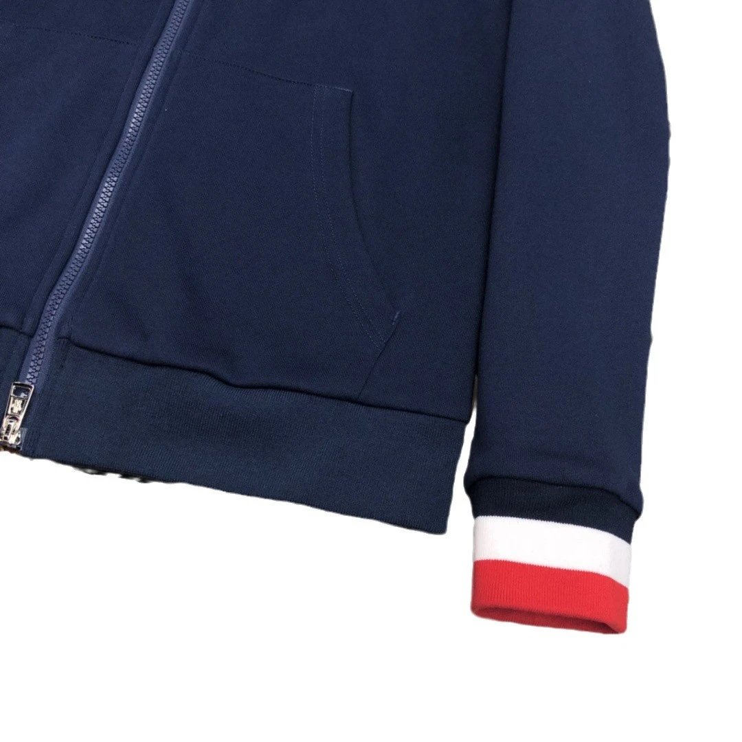 Moncler Hoodies & Sweatshirts Zip-Up Hooded Sweatshirt with Tricolor Cuffs image 5