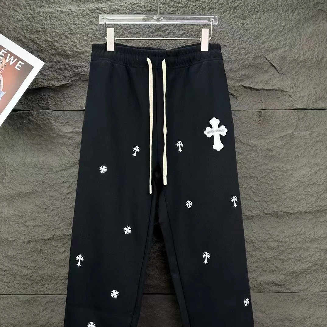 Chrome Hearts Cross-Embroidered Heather Gray Sweatpants - 11