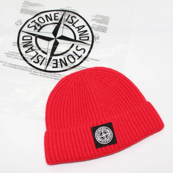 Stone Island Ribbed Knit Beanie Blue - 12