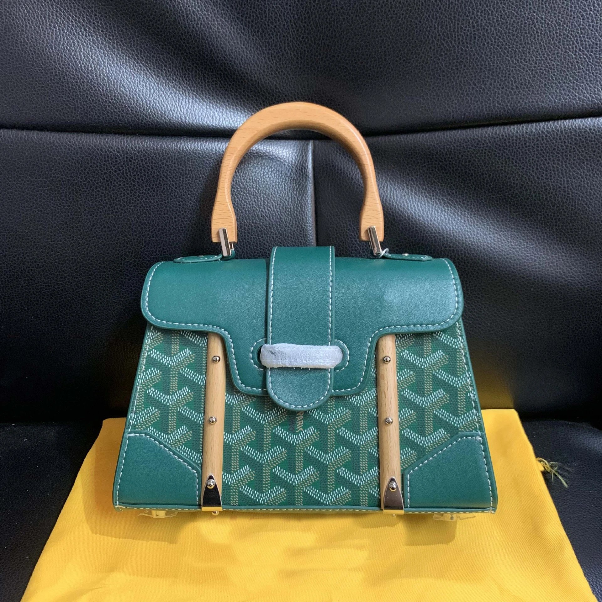 Goyard Saint Louis Mini Burgundy Canvas Handbag - 6