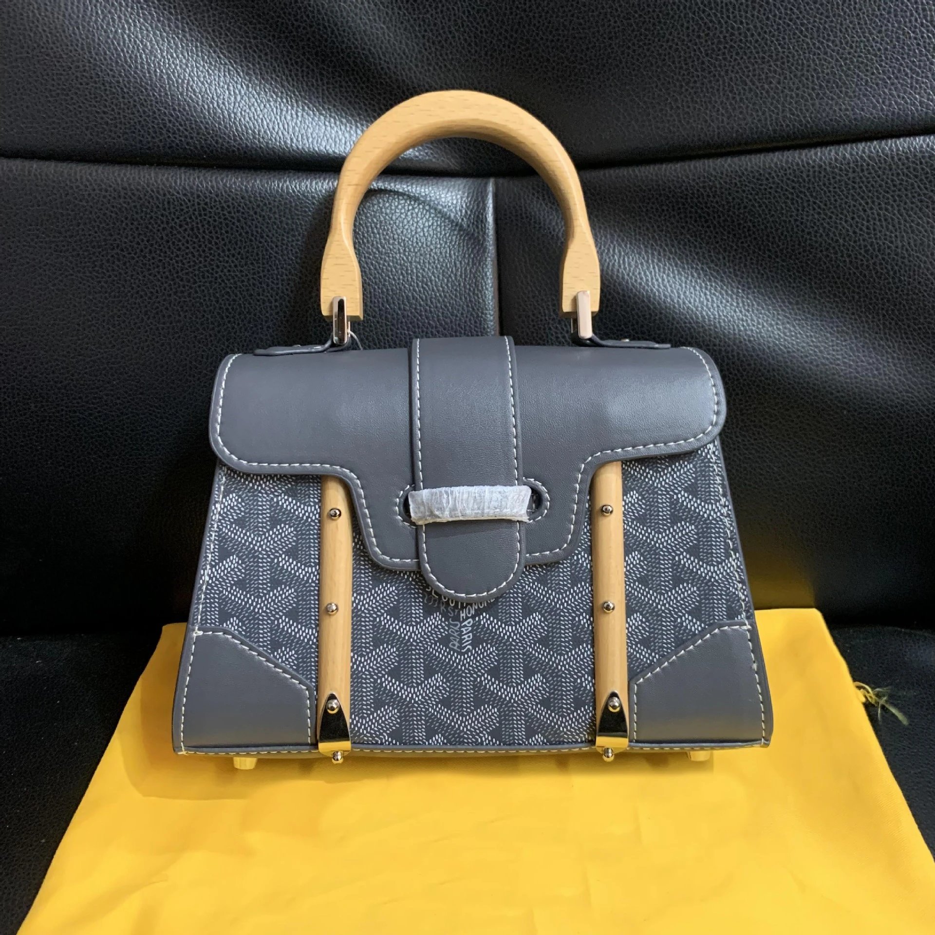 Goyard Saint Louis Mini Burgundy Canvas Handbag - 8