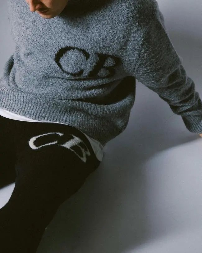 Design CB Logo Knit Hoodie White Hoodie - 9