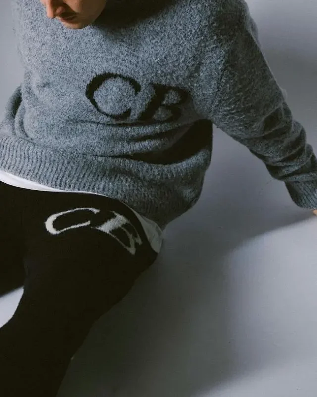 Cole Buxton CB logo knitwear and shorts product detail image 7
