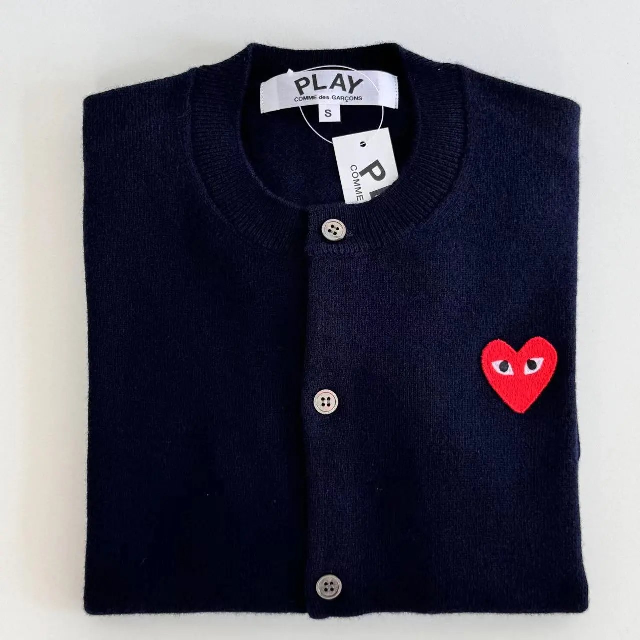 Round Neck Heart Couple Wool Knit Cardigan photo 6
