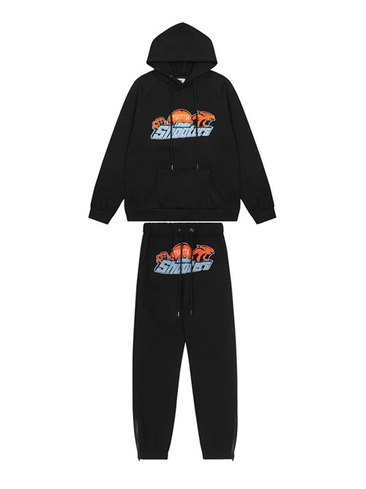 Trapstar Black Logo Hoodie and Sweatpants Set - 8