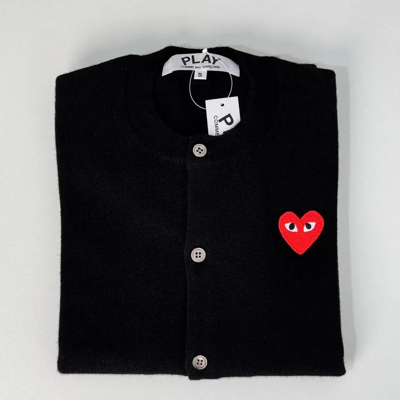 Round Neck Heart Couple Wool Knit Cardigan photo 2