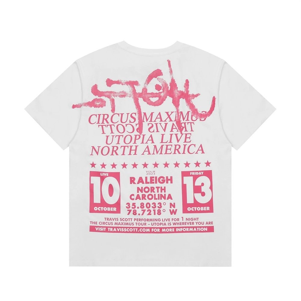 Travis Scott Circus Maximus Raleigh Tour Tee White
