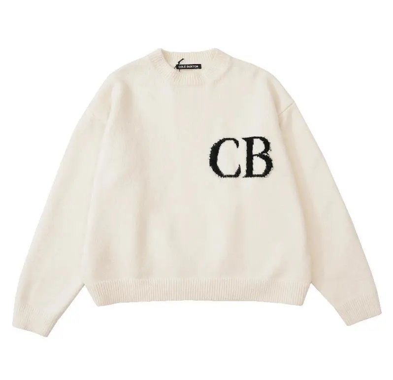 Design CB Logo Knit Hoodie White Hoodie - 21