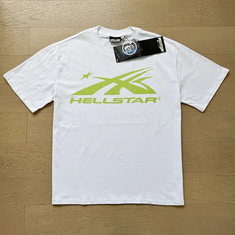 Hellstar Sport Logo Tee White Lime Green