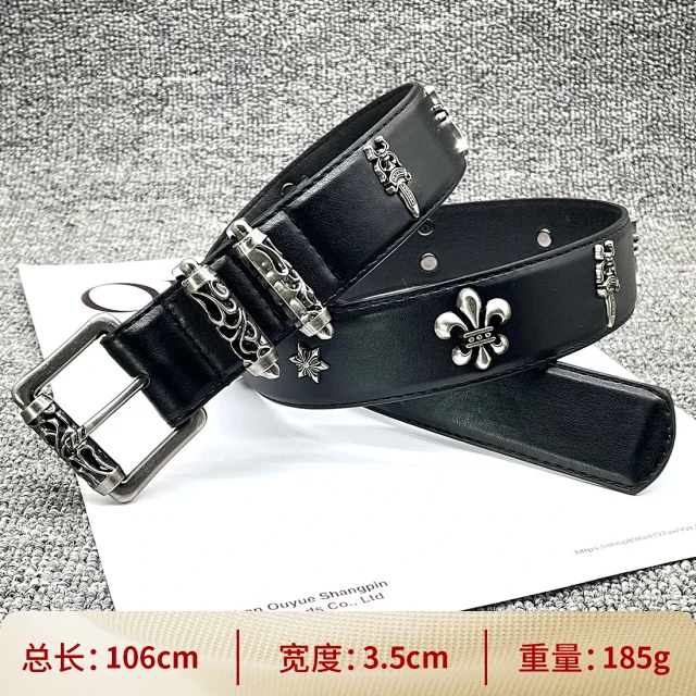 Ouyue Belts Black Belt with Multicolour Cross Appliques and Decorative Buckle product detail image 21
