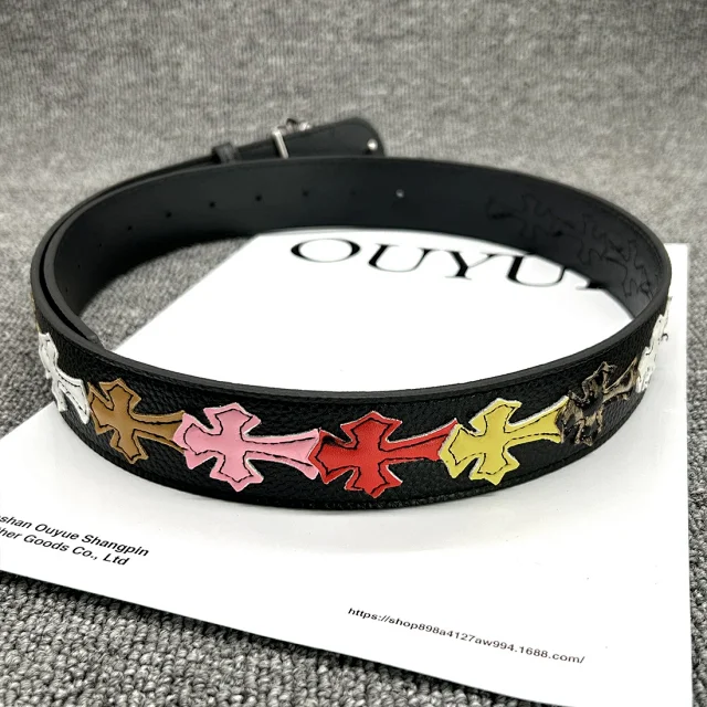 Ouyue Belts Black Belt with Multicolour Cross Appliques and Decorative Buckle product detail image 25