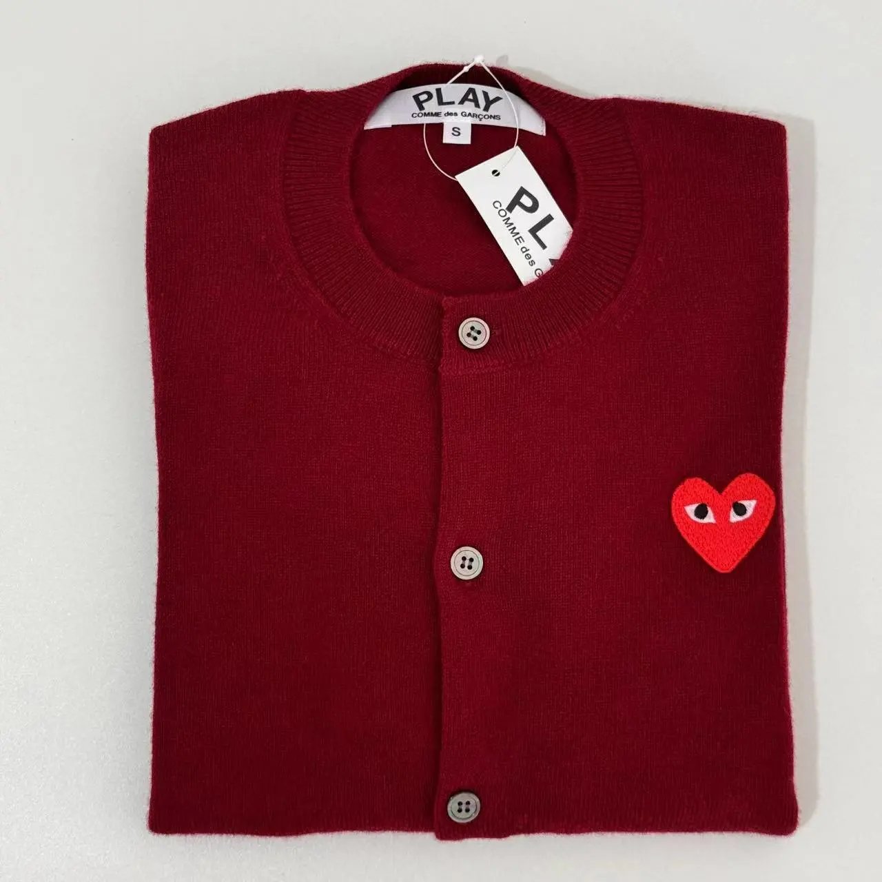 Round Neck Heart Couple Wool Knit Cardigan photo 8