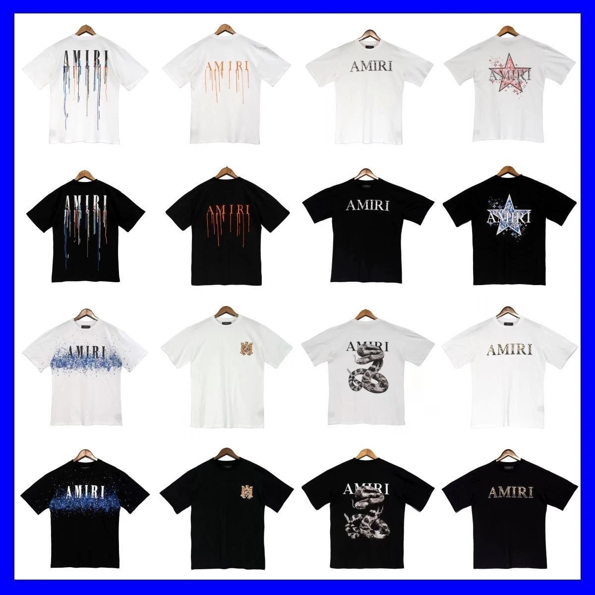 【 DX12 】 Short sleeved genuine leather letter embroidery colorful splashed ink graffiti letter slogan printed T-shirt