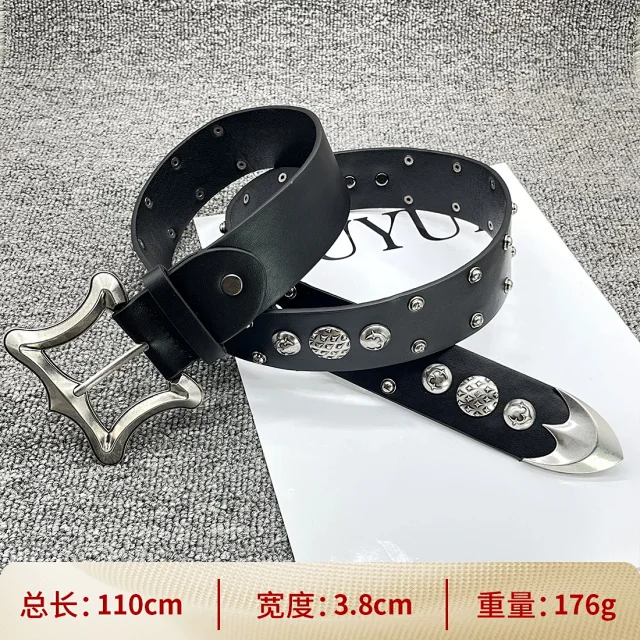 Ouyue Belts Black Belt with Multicolour Cross Appliques and Decorative Buckle product detail image 23