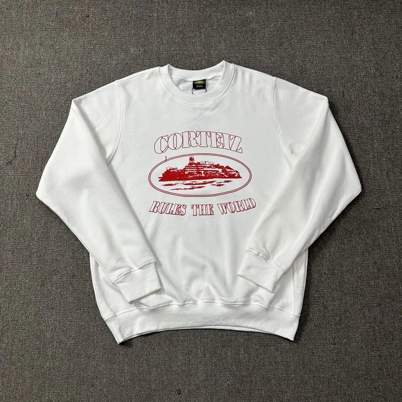 Cortez Rules The World White Graphic Hoodie - 33