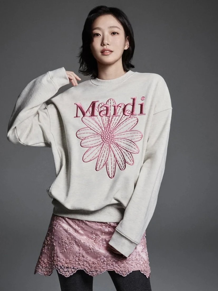 Mardi Mercredi Floral Print Navy Sweatshirt Sweater - 4