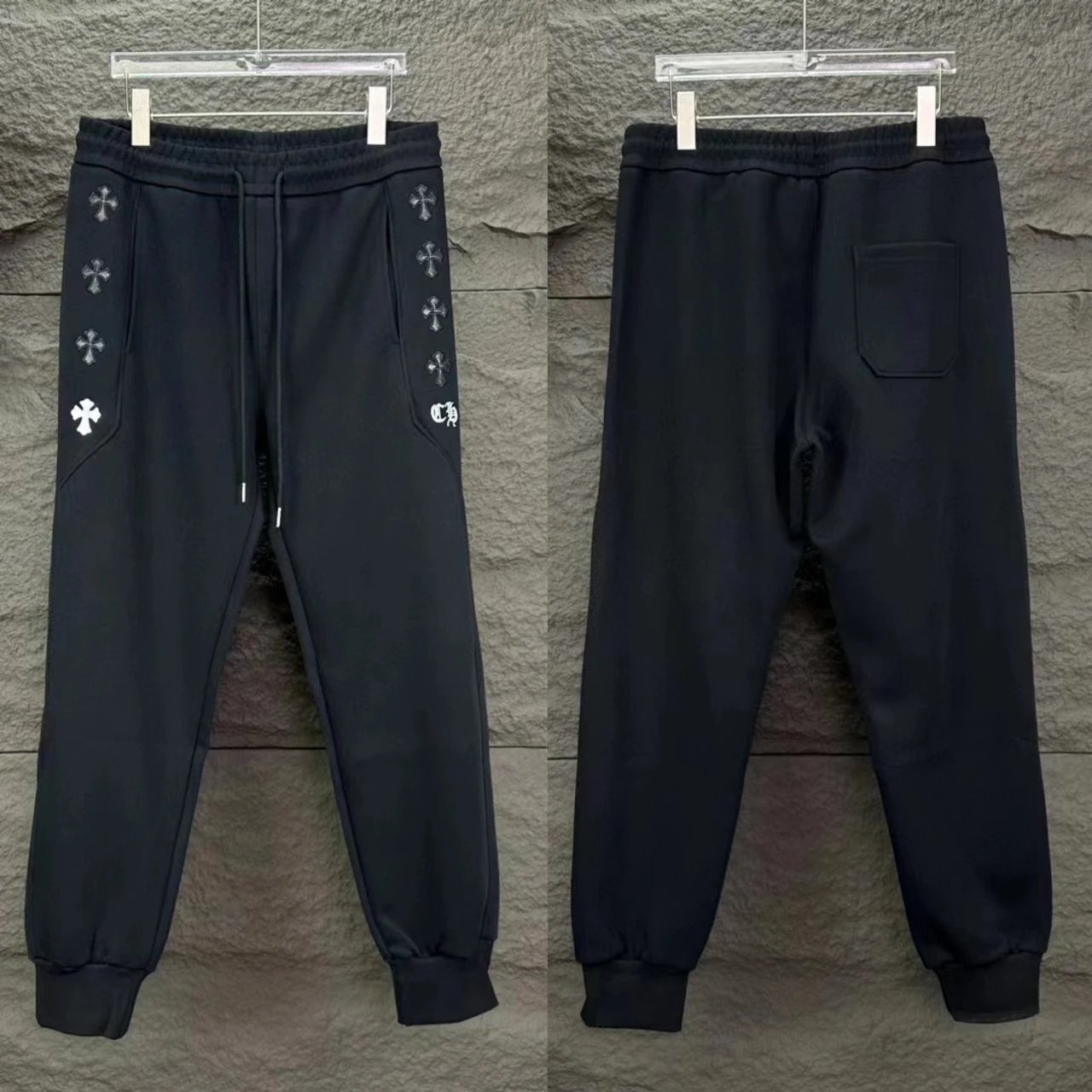 Chrome Hearts Cross-Embroidered Heather Gray Sweatpants - 5