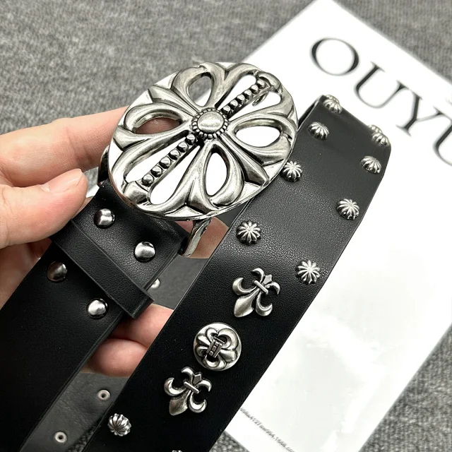 Ouyue Belts Black Belt with Multicolour Cross Appliques and Decorative Buckle product detail image 43