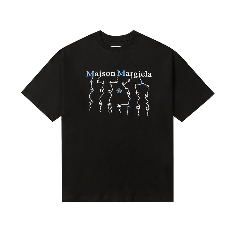 Maison Margiela Numbers Squiggle Tee Black