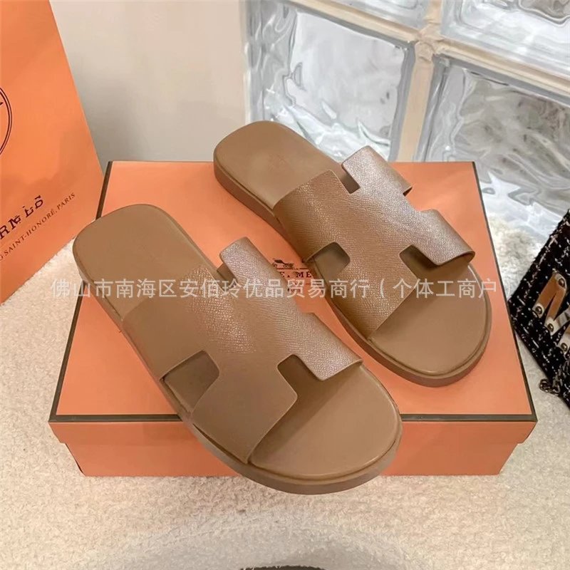 Hermès Oran Sandals White Togo Leather Slippers - 11