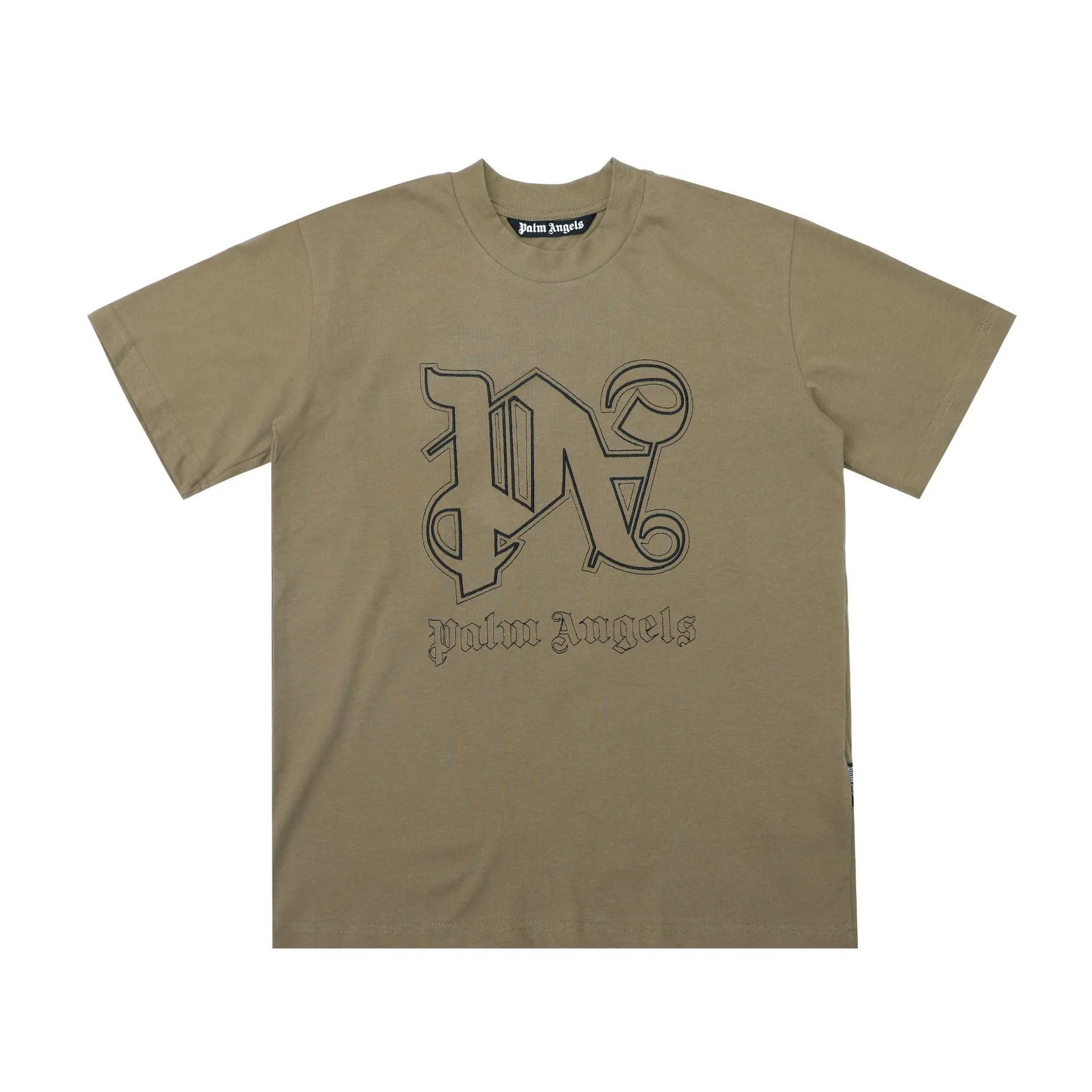Palm Angels Logo Tee Olive KhakiGreen