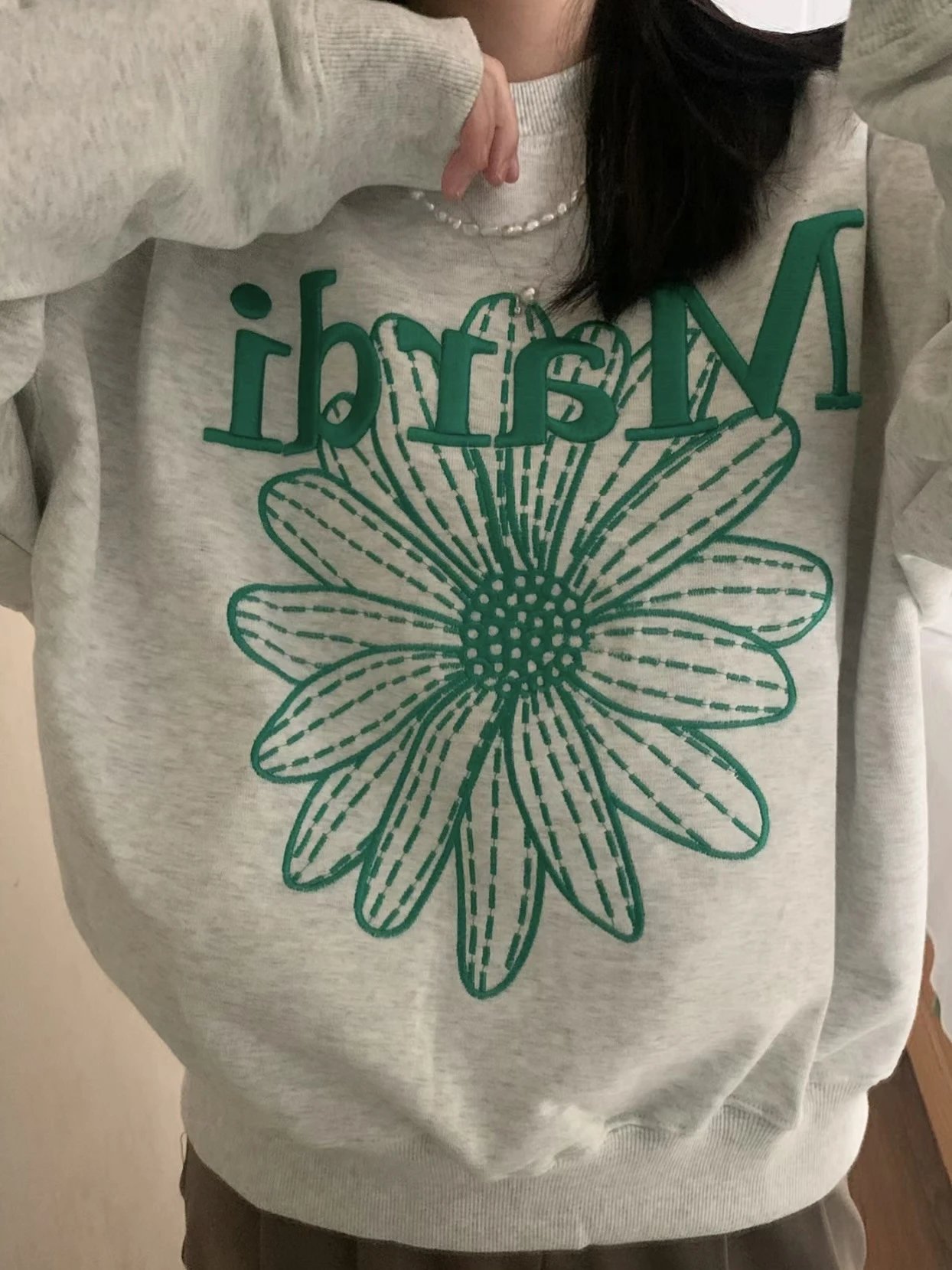 Mardi Mercredi Floral Print Navy Sweatshirt Sweater - 7