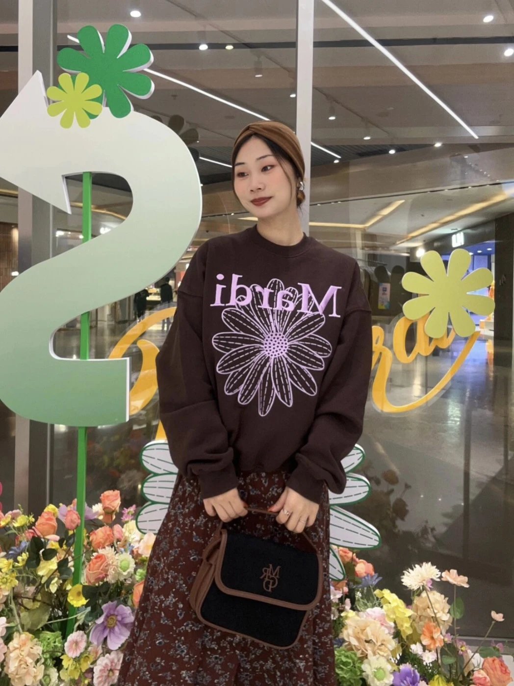 Mardi Mercredi Floral Print Navy Sweatshirt Sweater - 23