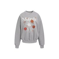 Dark Gray: White with Flowers [Print]