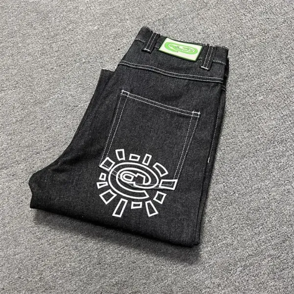 Corteiz x Digital Pionker Dark Wash Jeans with White Stitching - 11