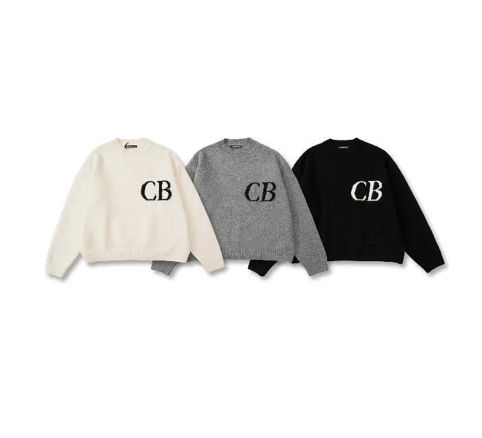 Design CB Logo Knit Hoodie White Hoodie - 14