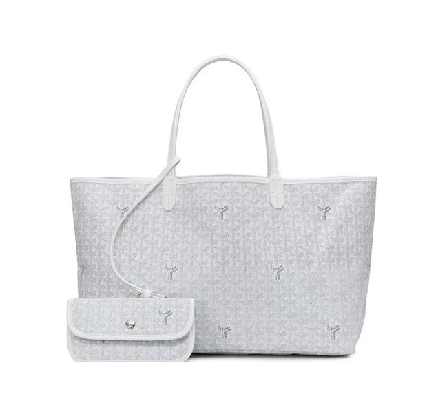 Goyard Saint Louis Tote Black Gray Monogram Canvas Tote Bag - 25