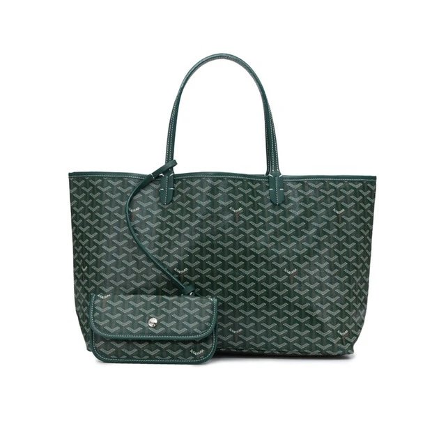 Goyard Saint Louis Tote Black Gray Monogram Canvas Tote Bag - 34