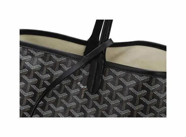 Goyard Saint Louis Tote Black Gray Monogram Canvas Tote Bag - 11