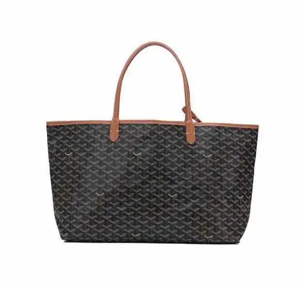 Goyard Saint Louis Tote Black Gray Monogram Canvas Tote Bag - 17
